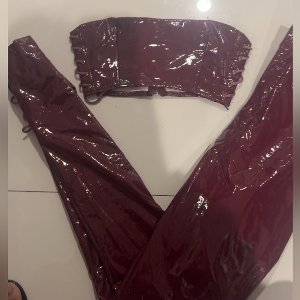 Burgundy Patent Leather Set